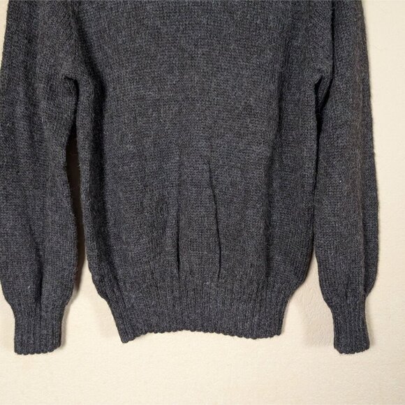 Vintage Pavo Real 100% Alpaca Wool Sweater Black Chunky Handknit M Classic - Picture 6 of 7